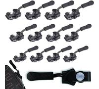 12 PCS Zip Repair Kit, 3 Sizes Zip Puller Replacement with 12 Zip Pull Rope for Luggage, Backpacks, Jackets Zip Repair, Fix Zip Puller Zip Slider Replacement Zip Fix