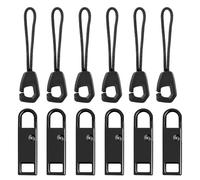 12 PCS Zipper Pull Replacement, Zipper Pull, Non-Slip Zippers Tag, Zippers Pendants, Zip Pull-Tab Replacement, Replacements Zip Pull Repair Kit, for Luggage Clothing Suitcase Purses Zips