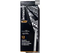 (12 Pens) BIC Intensity Fineliner Medium 0.7 mm Black Felt Writing NEW