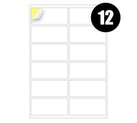 12 Per Page/Sheet, 200 Sheets (2400 Sticky Label), iSOUL White Blank Matt Self-Adhesive A4 Address Shipping Labels Stickers, Laser Inkjet Compatible L7164/J8164 Printer Paper, 63.5 X 72 mm JAM Free