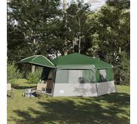 12-Person Instant Tent with Rainfly, Quick-Release Green, 185T Polyester, Steel Frame, 21㎡ Floor Area for Family Camping