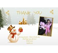 12 Personalised Beautiful Christmas Thank You Cards With Photo CT3