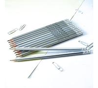 12 Personalised Hexagonal Graphite Pencils - Embossed with Name, German Made Pencils and Printed in the UK - That's My Pencil ™ (Metallic Silver)