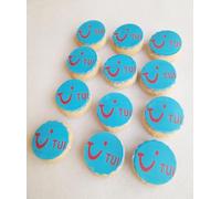 12 Personalised Sugar Cookies/Biscuits Branded Party favours/Gifts By SS. Customise Photo/Logo/Words/Name/Age. For Birthdays, Anniversary, Bridal, Baby Shower, Wedding, Special Occasions; 5cm