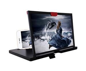 12" Phone Screen Magnifier - Portable Foldable Phone Stand 3D HD Mobile Phone Magnifier Projector Screen for Movies, Videos, and Gaming, for All Smartphone