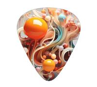 12-Piece 3d colorful swirls and balls Guitar Pick Set - Perfect for Beginners and Professionals (Bass, Electric, and Acoustic Guitars)