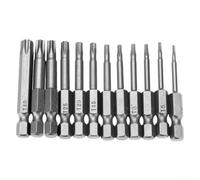12 Piece 50mm For Torx Bits Set for T5 T7 T8 T27 T40 1/4 Inch Hex Shank Designed for Use with Cordless Electric and Pneumatic Drivers