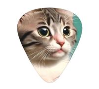 12-Piece A curious cat Patterned Guitar Pick Set - Available in 3 Thicknesses, Suitable for Acoustic and Electric Guitars