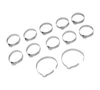 12-Piece Adjustable Stainless Steel For CV Joint Boot Clamp Kit for Automotive Drive Shaft Axle Replacement - Fits 25mm to 120mm Diameter Rubber Boots(S)