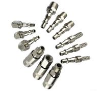 12-Piece Air Line Hose Compressor Fitting Connector Quick Release Set, /4" and 3/8" for Thread Adapters for P or, Airflow, Rectus 19, Galvanized Steel