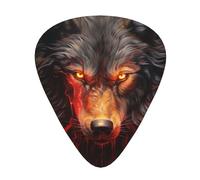 12-Piece Angry Red Wolf Guitar Pick Set - Perfect for Beginners and Professionals (Bass, Electric, and Acoustic Guitars)