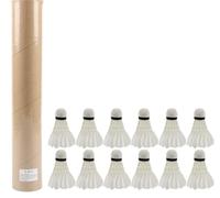 12-Piece Badminton Set, White Goose Feather Shuttlecocks, Durable for Indoor and Outdoor Competition Training