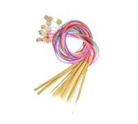 12 Piece Bamboo Circular Knitting Needle Set with Colour Coded Cable | Assorted sizes 3.0mm-10.0mm with colour coded flexible cables and bamboo tips for easy stitch management