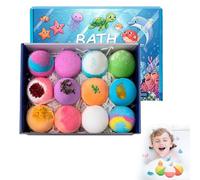 12-Piece Bath Bomb Gift Set for Kids, Bath Bombs for Kids with a Surprise Inside, Natural Organic Bath Bombs, Bath Bombs, Gift for Kids,Fizzes Spa Birthday Gifts for Women, Bubble Bath (A)