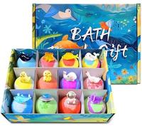 12-Piece Bath Bomb Gift Set for Kids, Bath Bombs for Kids with Surprise Inside, 12 Pack Kid Bath Bombs Gift Set, Organic Colorful Bubble Bath Fizzy Ball, Fun Educational Toy Fizzy (Set A)