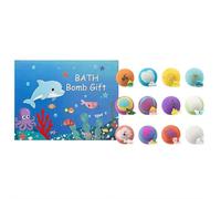 12-piece Bath Bomb Gift Set for Kids, Ocean Natural Handmade Bubble Bath Bombs for Kids with Surprise Inside, Organic Colorful Bathroom Relaxing Gifts