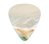 12-Piece Beach Starfish print Guitar Pick Set - Available in 3 Thicknesses, Suitable for Acoustic and Electric Guitars