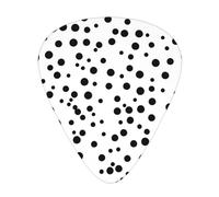 12-Piece Black And White Polka Dot print Guitar Pick Set - Available in 3 Thicknesses, Suitable for Acoustic and Electric Guitars