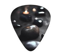 12-Piece Black Mystery Heart Stone print Guitar Pick Set - Available in 3 Thicknesses, Suitable for Acoustic and Electric Guitars