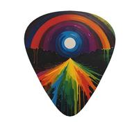 12-Piece Black Rainbow Oil Painting print Guitar Pick Set - Available in 3 Thicknesses, Suitable for Acoustic and Electric Guitars