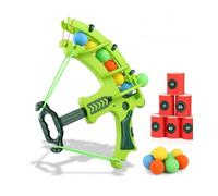 12-Piece Blue and Green Interactive Archery Game Set with Colored Balls - Indoor/Outdoor Family Fun and Parent-Child Interaction, Suitable for Boys and Girls Aged 3-6, Educational Soft Dart Toy Target