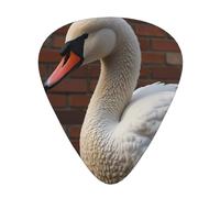 12-Piece Brick Swan Patterned Guitar Pick Set - Available in 3 Thicknesses, Suitable for Acoustic and Electric Guitars