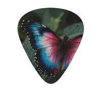 12-Piece Butterfly Blue Patterned Guitar Pick Set - Available in 3 Thicknesses, Suitable for Acoustic and Electric Guitars