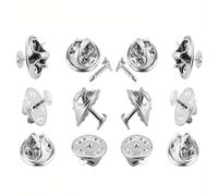 12 Piece Butterfly Pin Clutch, Butterfly Clutch Metal Pin Backs, Butterfly Clutch Tie Pins, Horse Thorn Needle for Craft Making, Lapel Badge Backs Replacement with Horse Thorn Needle