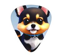 12-Piece Card Love Fancy Puppy Patterned Guitar Pick Set - Available in 3 Thicknesses, Suitable for Acoustic and Electric Guitars