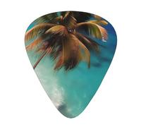 12-Piece Caribbean Islands print Guitar Pick Set - Available in 3 Thicknesses, Suitable for Acoustic and Electric Guitars