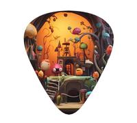 12-Piece cartoon art Patterned Guitar Pick Set - Available in 3 Thicknesses, Suitable for Acoustic and Electric Guitars