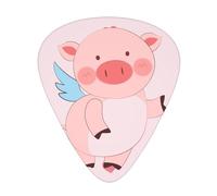 12-Piece cartoon flying pig print Guitar Pick Set - Available in 3 Thicknesses, Suitable for Acoustic and Electric Guitars