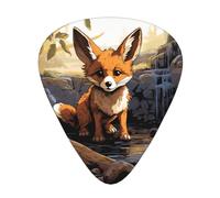 12-Piece Cartoon fox Patterned Guitar Pick Set - Available in 3 Thicknesses, Suitable for Acoustic and Electric Guitars
