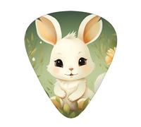 12-Piece cartoon rabbit Patterned Guitar Pick Set - Available in 3 Thicknesses, Suitable for Acoustic and Electric Guitars