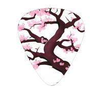 12-Piece Cherry Blossoms Tree Patterned Guitar Pick Set - Available in 3 Thicknesses, Suitable for Acoustic and Electric Guitars