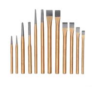 12 Piece Chisel Punch Set for Brickwork, Stone, and Metal Carving Projects