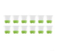 12 Piece Clear Nursery Pots with Silicone Base for Starting Herbs Flowers and Small Plants with Visual Root Assessment (Fluorescent green 12)