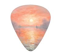 12-Piece Color Sunset print Guitar Pick Set - Available in 3 Thicknesses, Suitable for Acoustic and Electric Guitars