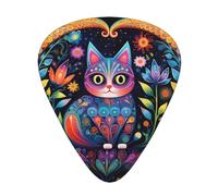 12-Piece Colored tabby cat print Guitar Pick Set - Available in 3 Thicknesses, Suitable for Acoustic and Electric Guitars