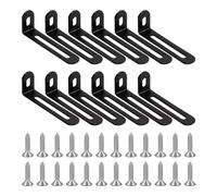 12-Piece Corner Connector With 24-Piece Screws, Shelf Bracket, Mounting Bracket, Adjustable Angle L-Shaped Corner Connector (Black)