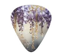 12-Piece Crystal Violet Flower print Guitar Pick Set - Available in 3 Thicknesses, Suitable for Acoustic and Electric Guitars