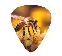 12-Piece Cute Bee print Guitar Pick Set - Available in 3 Thicknesses, Suitable for Acoustic and Electric Guitars