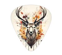 12-Piece Deer head in frame print Guitar Pick Set - Available in 3 Thicknesses, Suitable for Acoustic and Electric Guitars