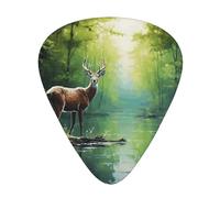 12-Piece Deer in the forest Patterned Guitar Pick Set - Available in 3 Thicknesses, Suitable for Acoustic and Electric Guitars
