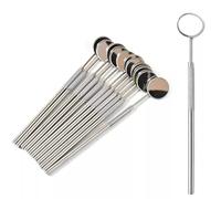 12-Piece Dental Mirror Handle Set - Stainless Steel Dentist Examination Tools