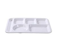 12 Piece Dinner Set Heat Imitation Porcelain Compartment Fast Food Trays Specifically Designed for School and Unit Canteens Commercial Grade Tableware Square Plate Set (E, One Size)
