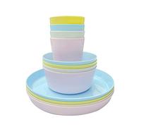 12-Piece Dinnerwares Set with Cup Dinner Plate Bowl Set Reusable Unbreakable Dishwasher Safe Dinnerware Kitchen Storage Shelf Rack Organizer