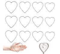 12 Piece DIY Heart Shaped Dream Catcher Ring Set - 4 Different Sizes, Sturdy Metal Materials, Suitable for Handicraft, Decoration and Flower Arrangements, Perfect for Wedding and Party Decorations