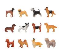 12 Piece Dog Figure Set, Mini Animal Figure, Dog Model, Realistic Animal Model, Mini Model, Popular Animal, Toy, PVC Plastic, Birthday Gift, Christmas New Year, Ornament, Collection, 6 Years and Up
