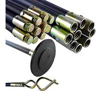 12-Piece Drain Cleaning Rods Set - 10 Flexible 920mm Drain Rods, 100mm Suction Rubber Plunger & 70mm Double Worm Screw - Heavy-Duty, Rustproof Drainage Maintenance Tools